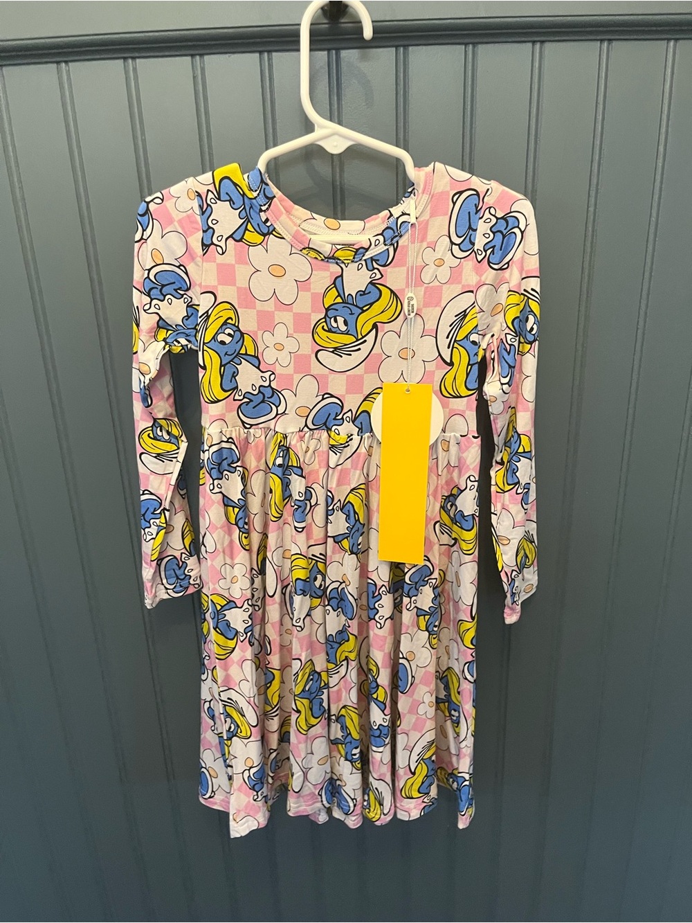 4T Smurf bamboo long sleeve dress